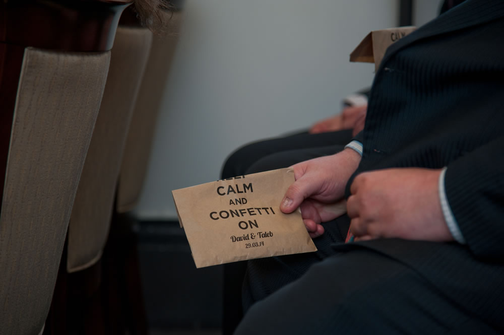 Keep calm and confetti on bag of confetti