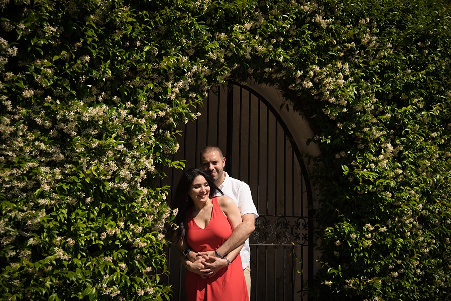 Couple hugging in long grass