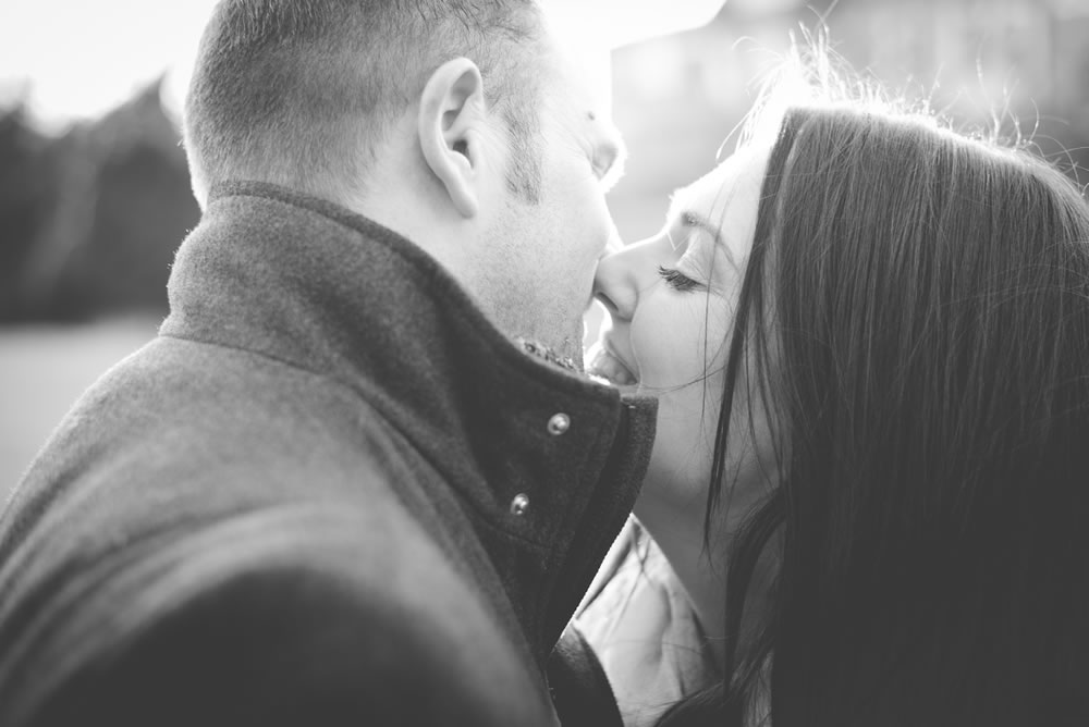 Couple about to kiss