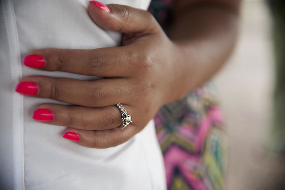 Engagement ring on woman’s hand
