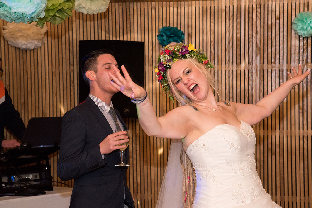 Bride dancing