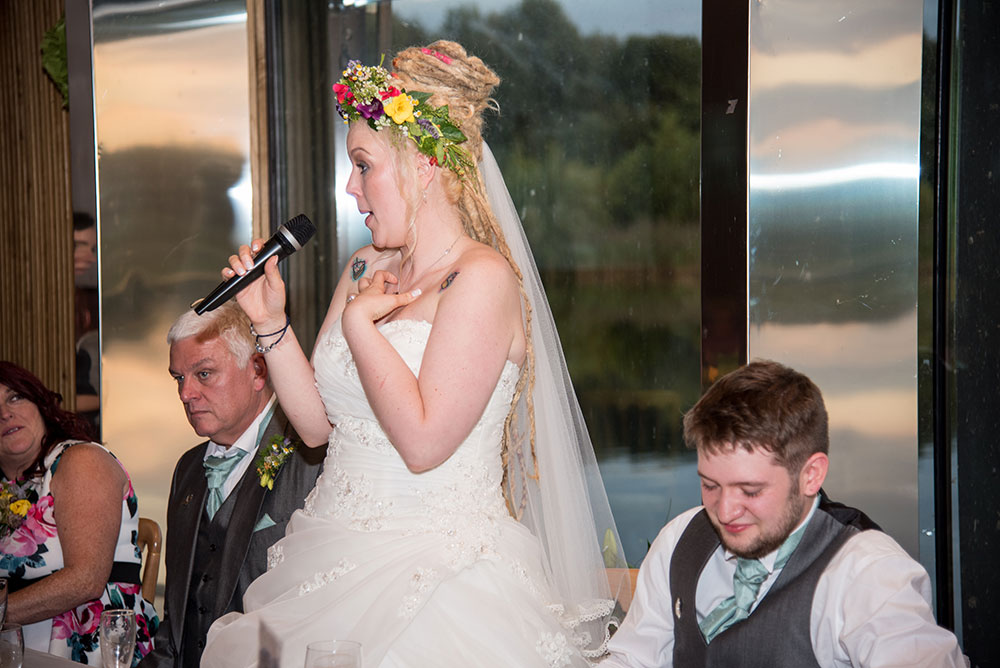 Bride during her speech