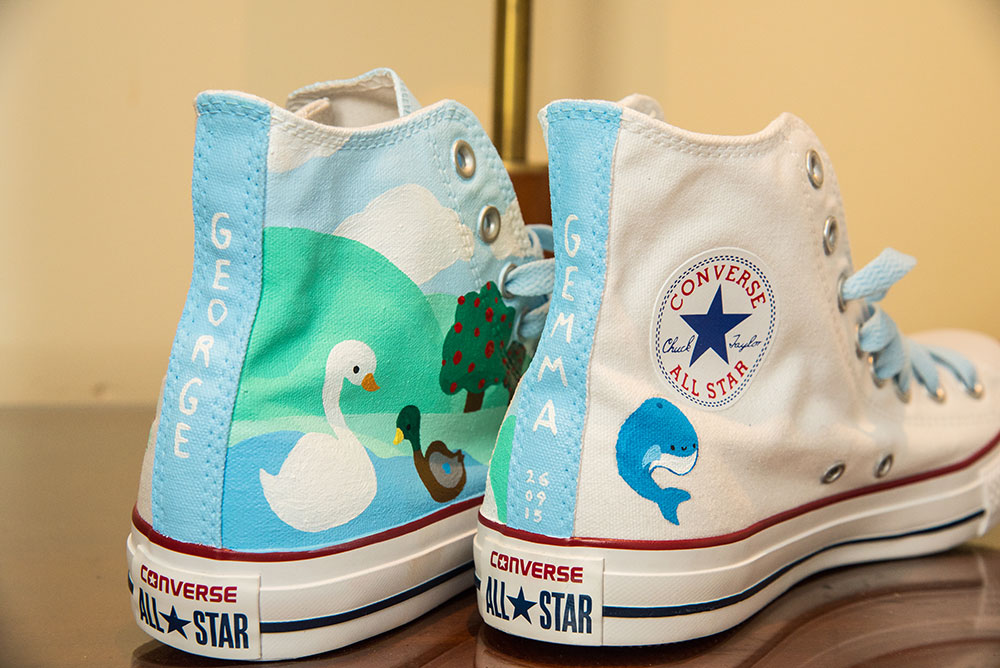Painted wedding Converse shoes