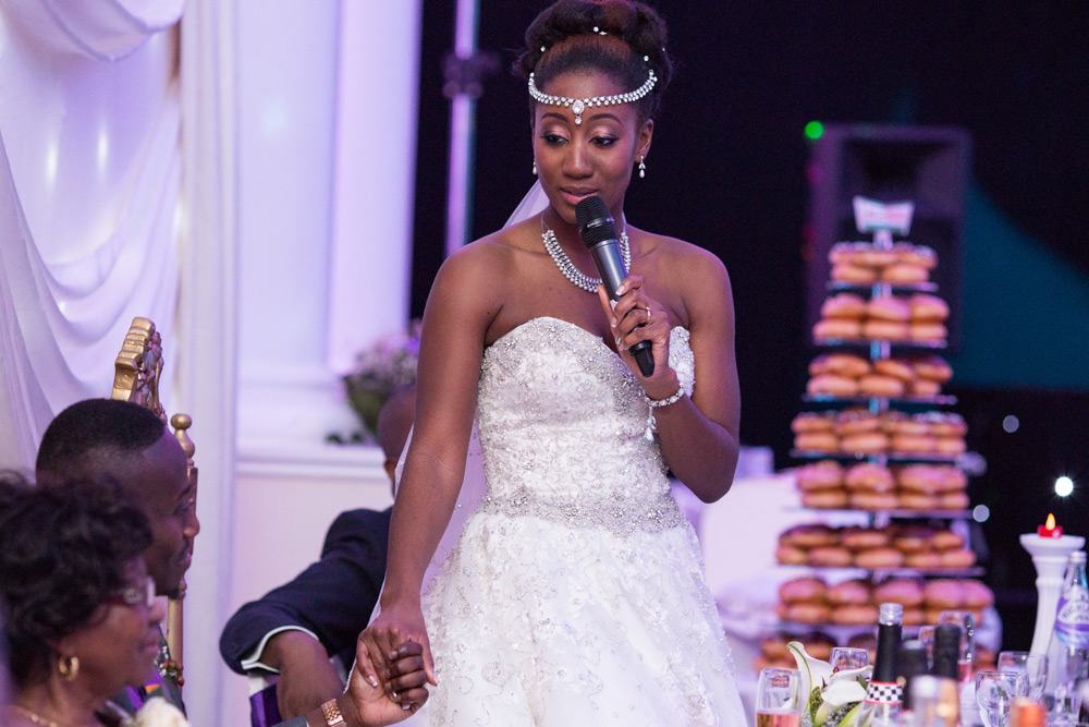Bride during her speech