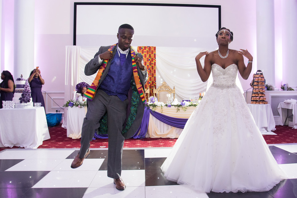 Bride and groom during their first dance