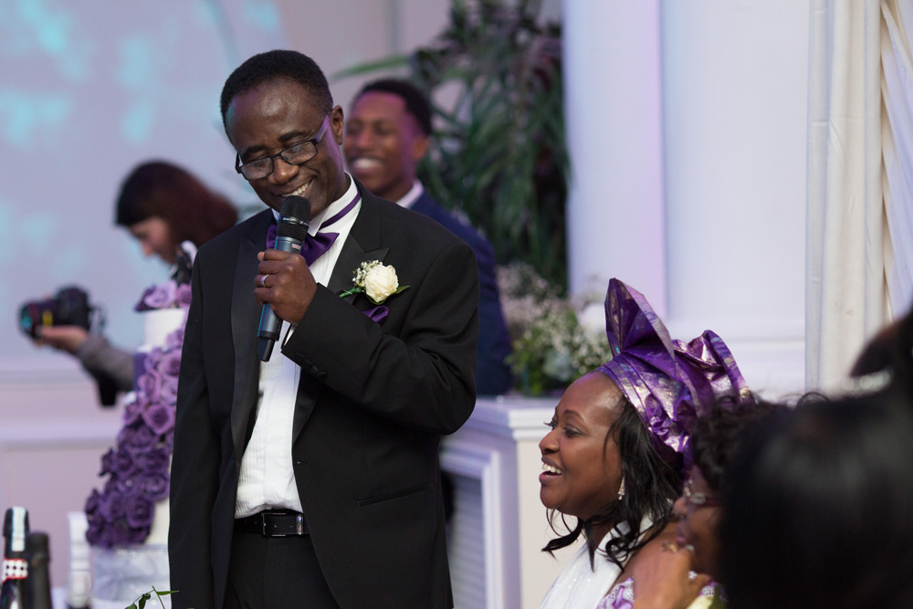 Father of the groom during his speech