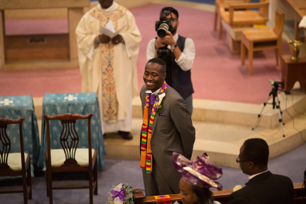 groom stood at the altar