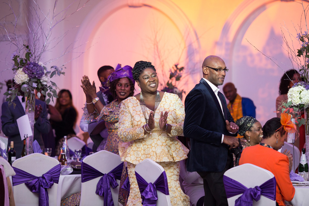 Guests clapping during reception