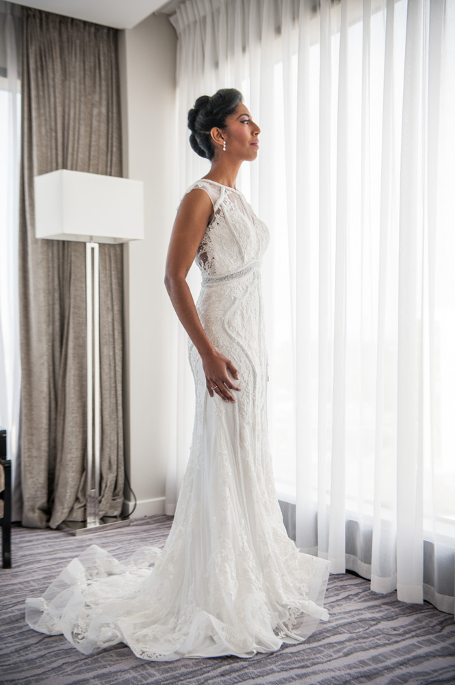 Bride in her wedding  dress