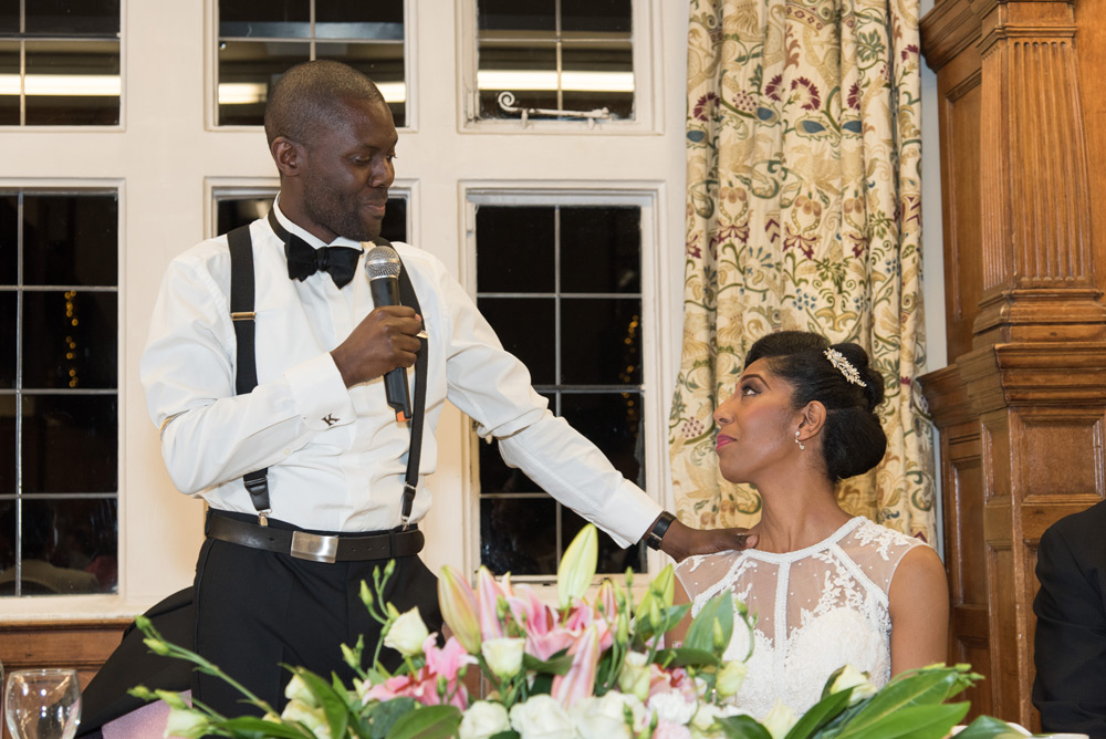Groom during his speech