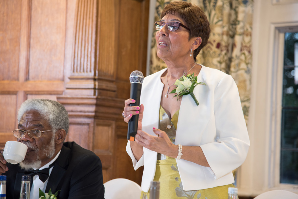 Mother of bride during her speech