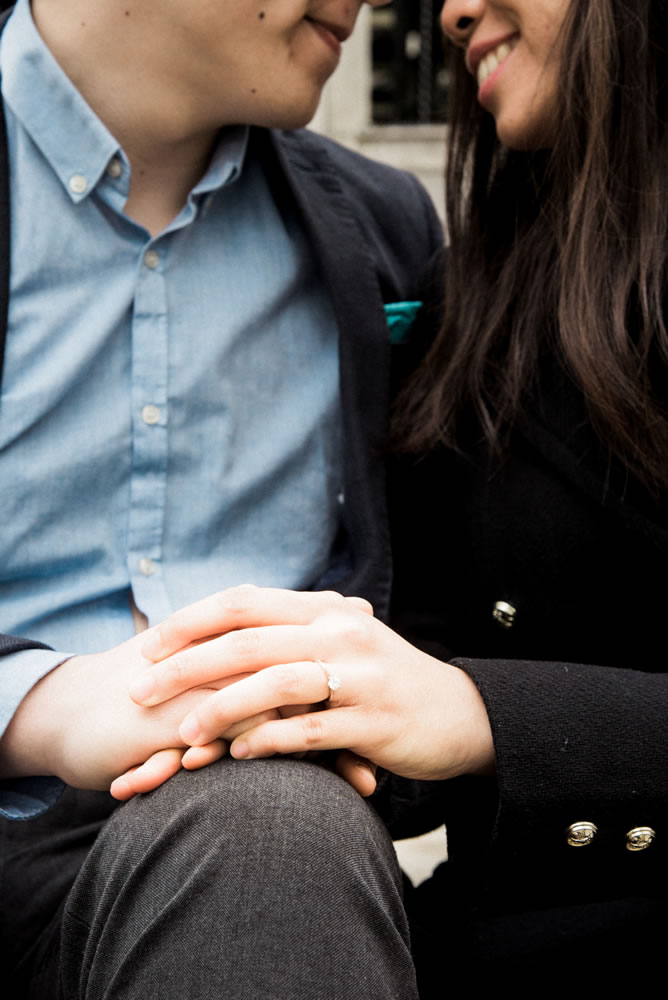 Close up of engagement ring