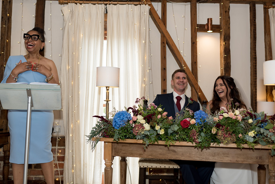 Celebrant telling couple&rsquo;s story