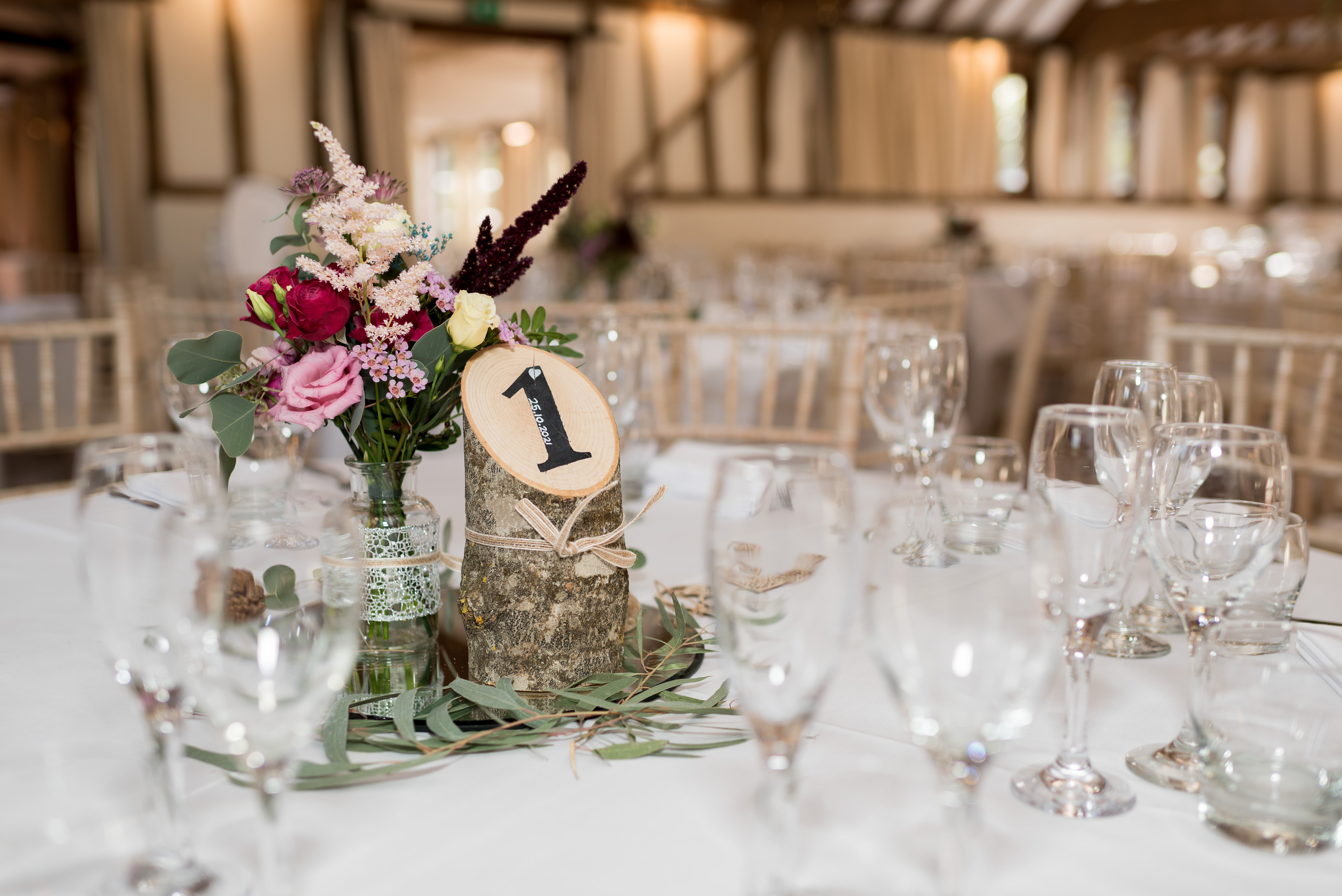 Table setting at The Reid Rooms wedding reception