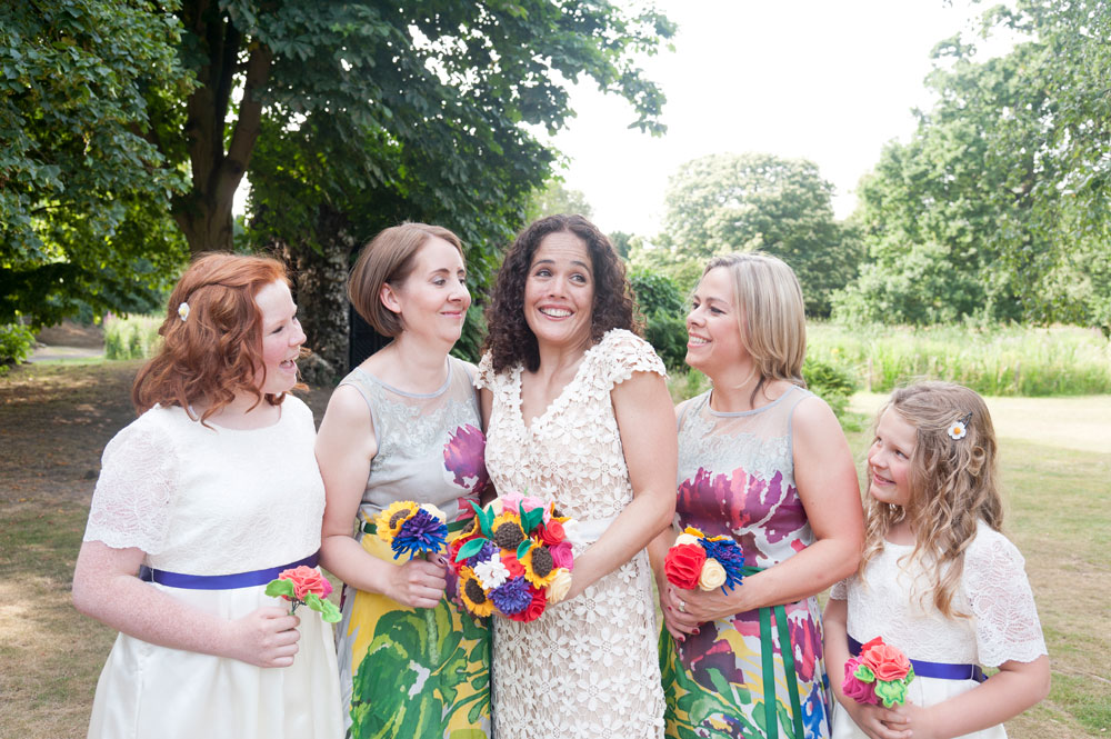 Bride with bridesmaids