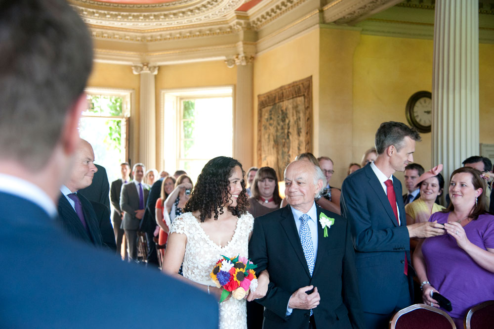 Bride walking down the aisle with her father