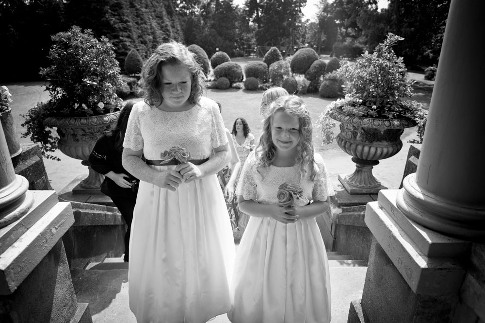 Flower girls entering ceremony room
