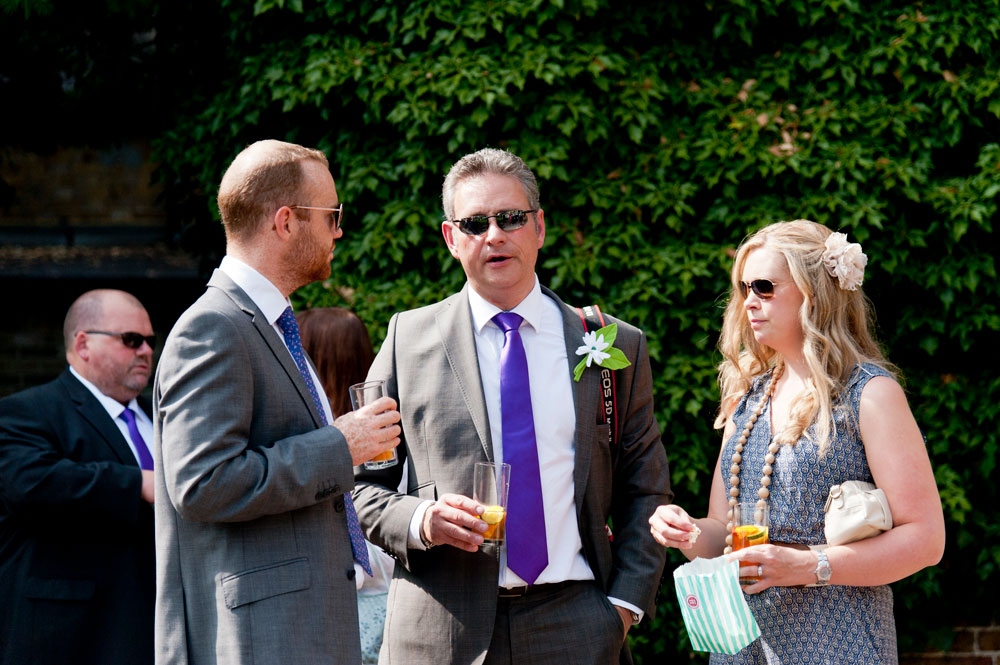 Guests mingling during cocktail hour