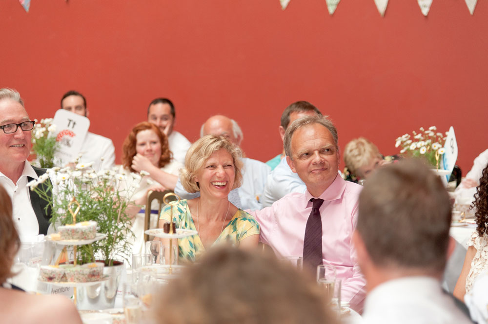 Guests reacting to speeches