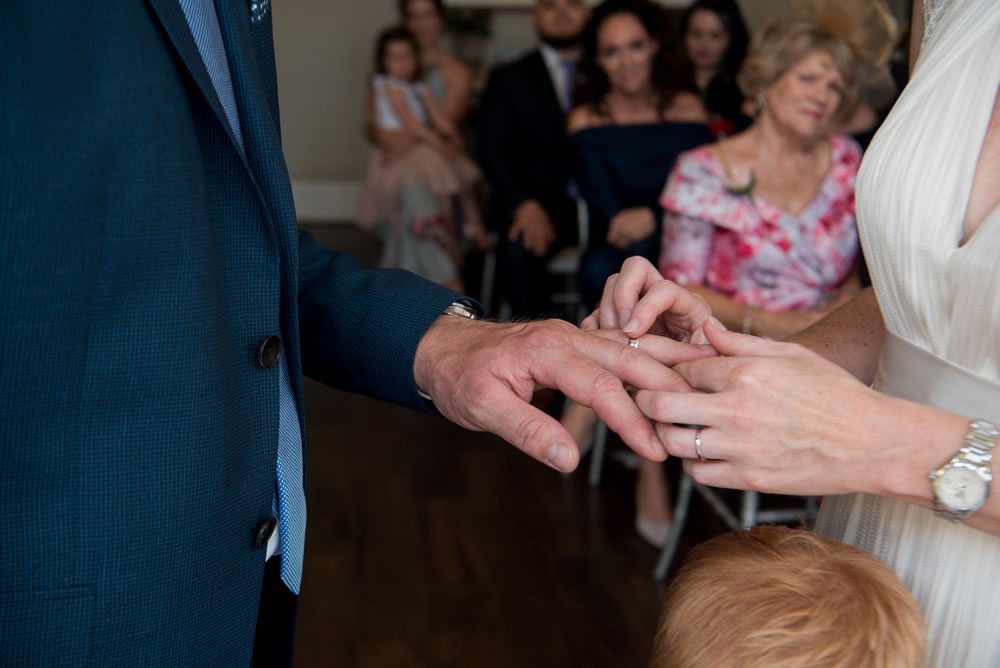 Close up of groom’s ring