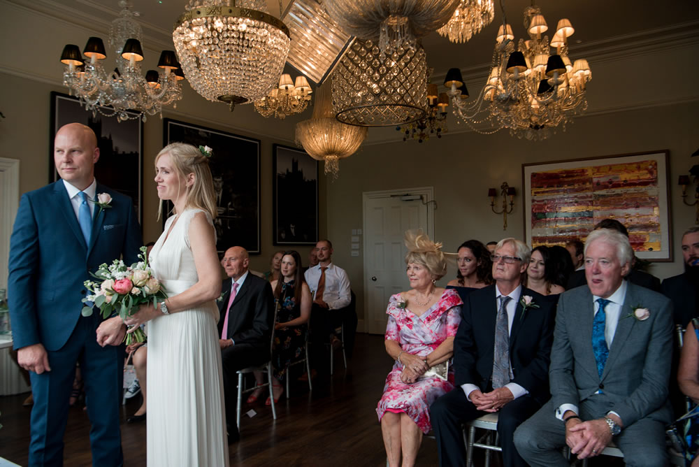 Bride and groom at the altar