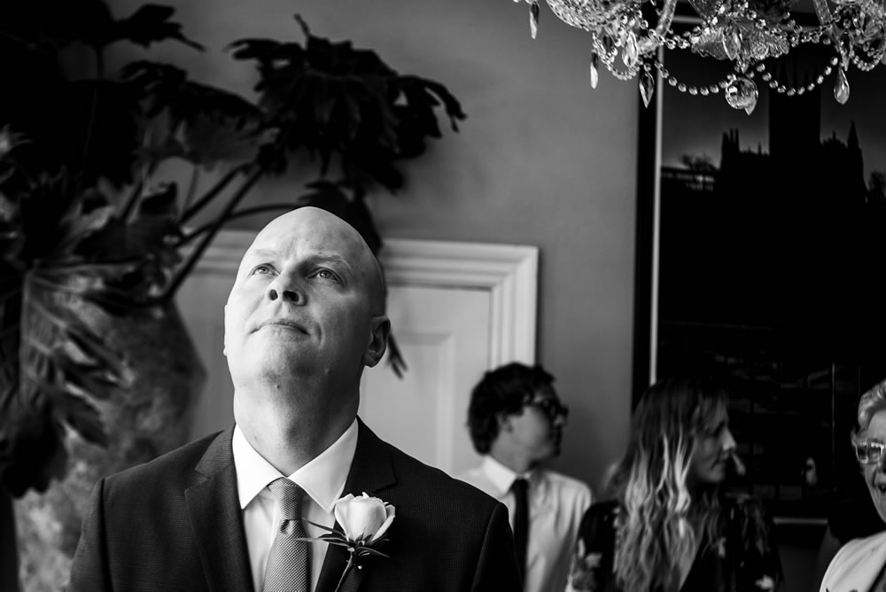Groom getting emotional at the altar