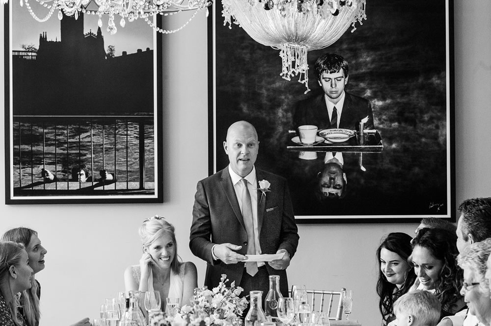 Groom during his speech