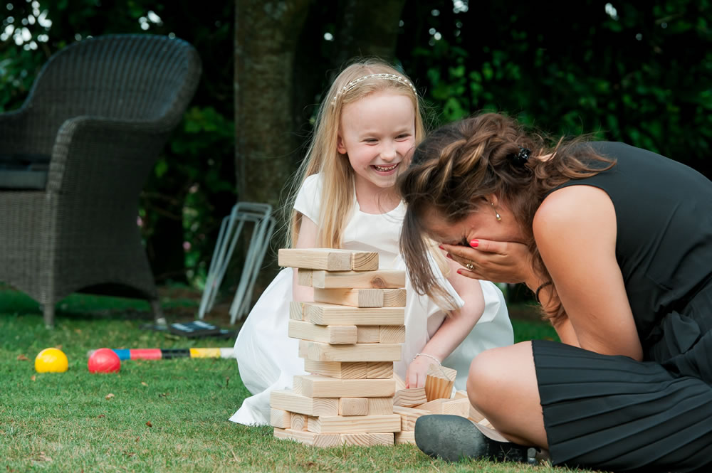 Reaction to Jenga tower falling