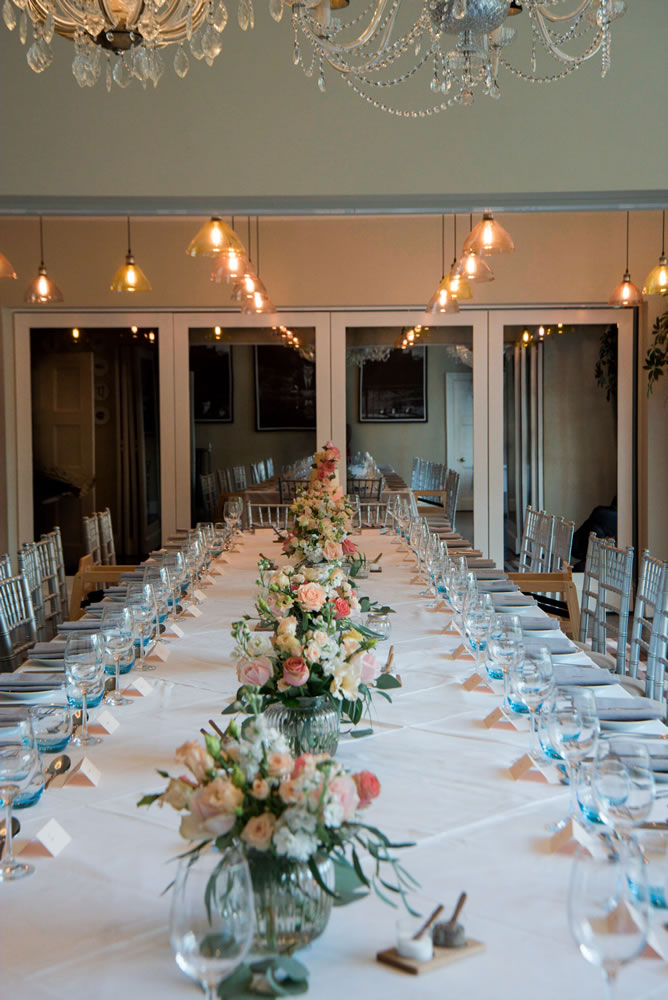 Wedding breakfast table