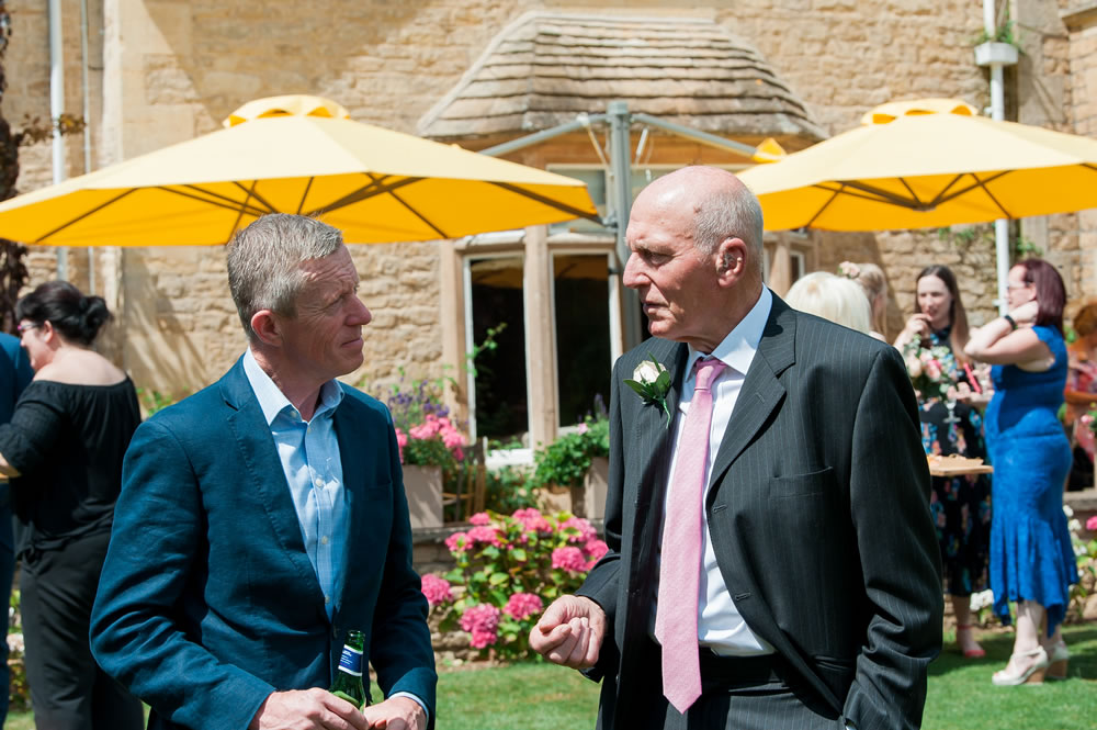 Wedding guests talking