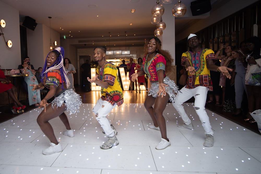 Dancers performing during reception