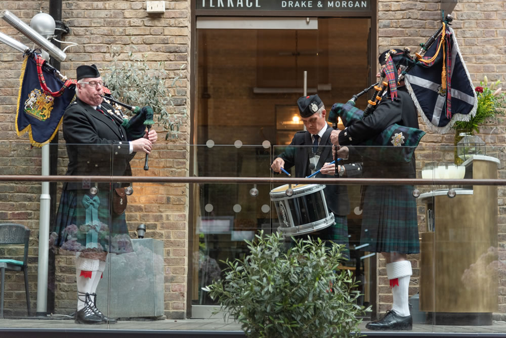 Bagpipers and drummer
