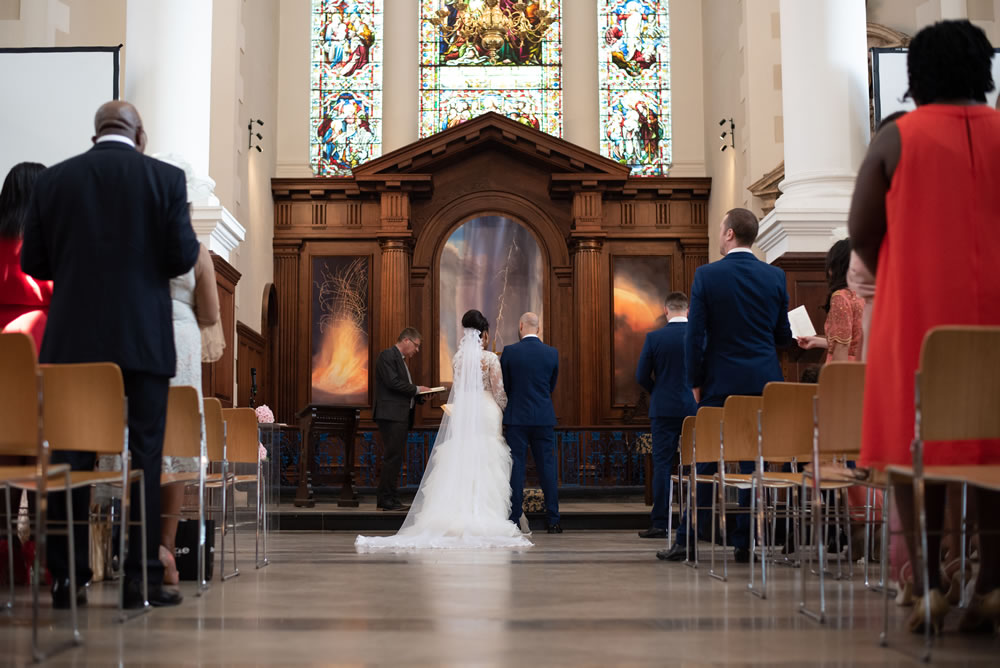 Couple at altar