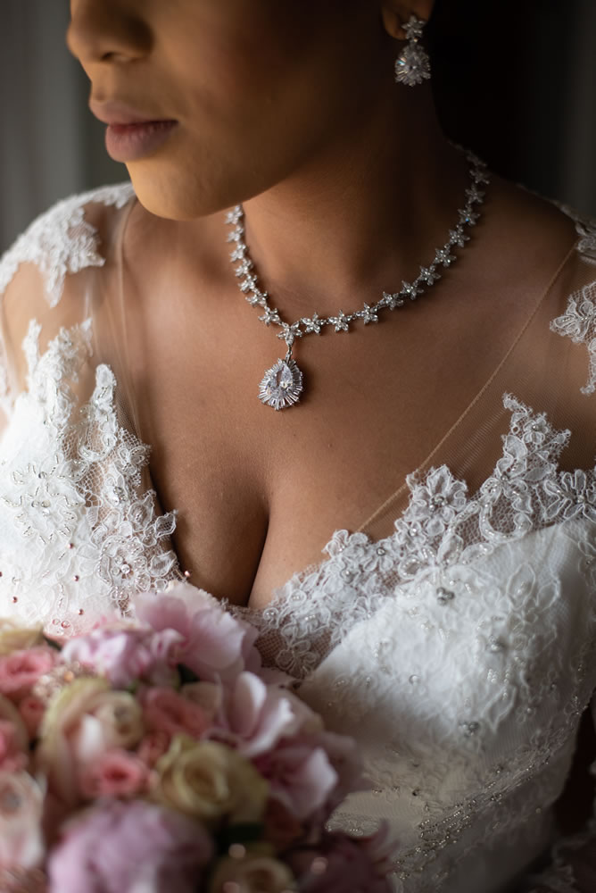Close up portrait of bride