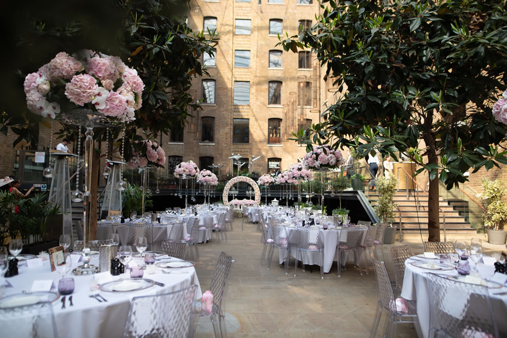 Devonshire Terrace wedding reception set up