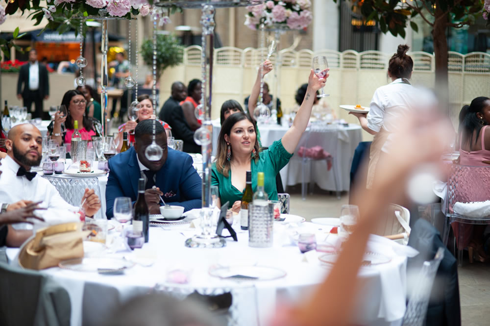 Guests toasting