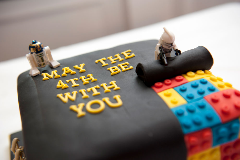 Details of groom&rsquo;s lego cake