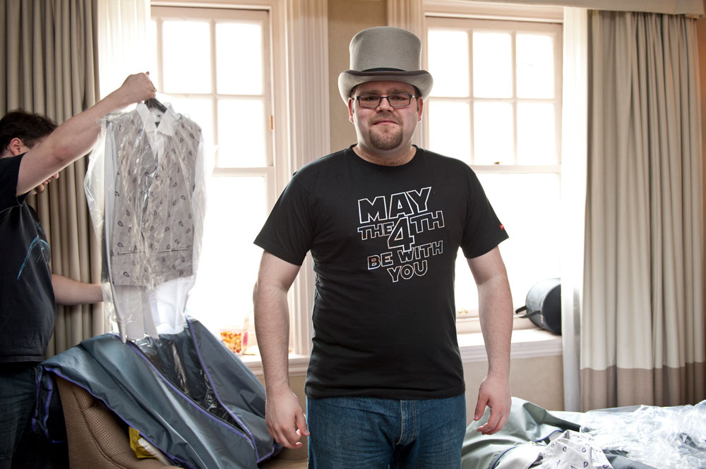 Groom with May 4th t-shirt