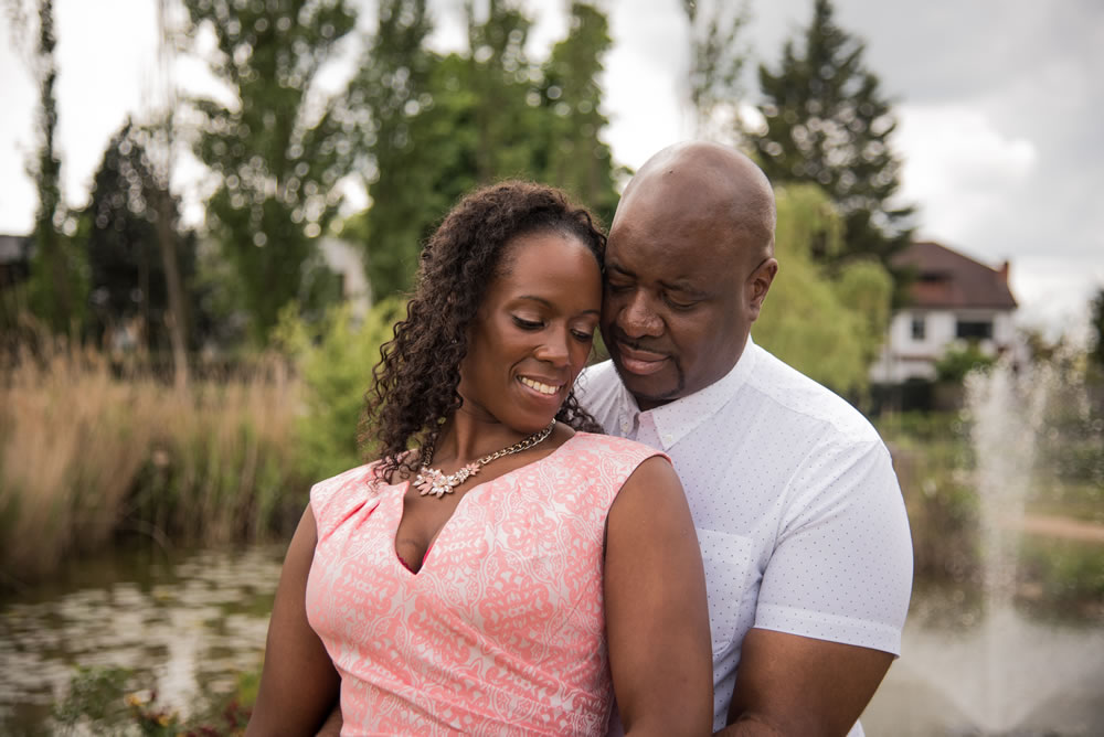 Couple with eyes closed