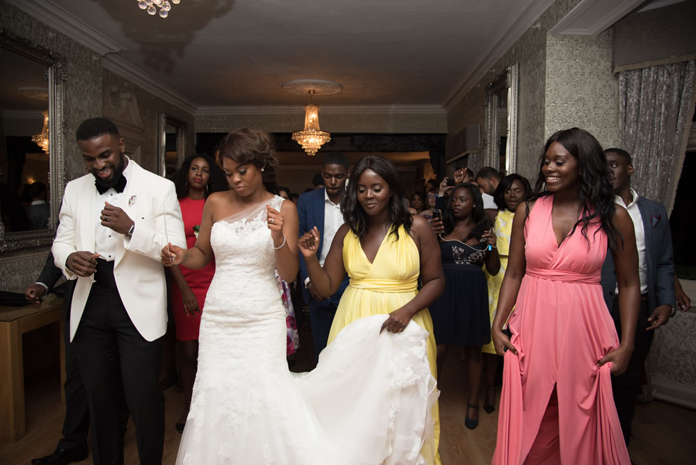 Wedding party dancing