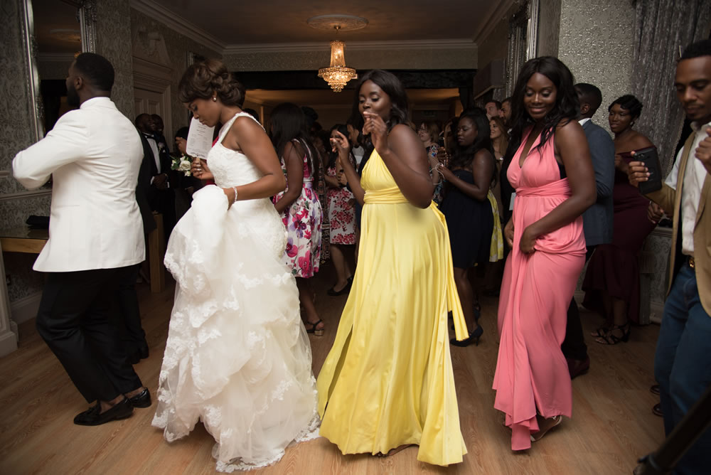 Wedding party doing The Slide