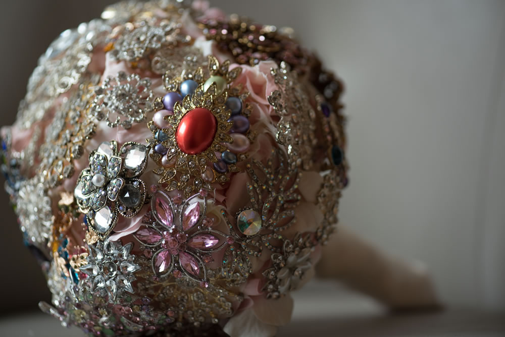 Jewelled wedding bouquet