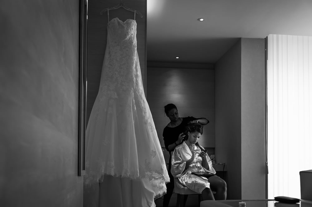 Bride and wedding dress