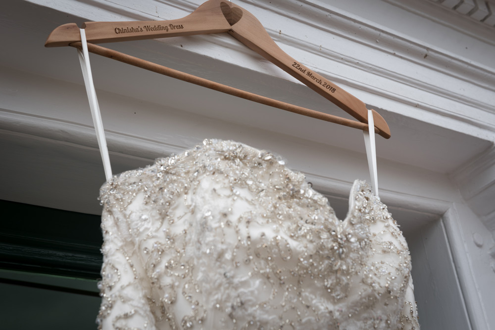 Close up of bride&rsquo;s dress