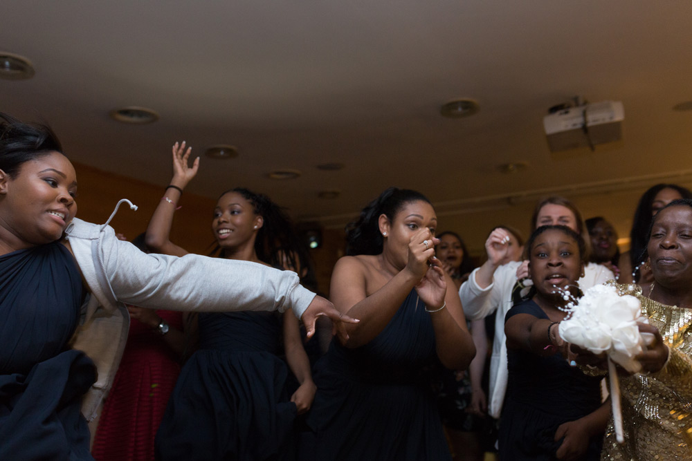Trying to catch the bouquet