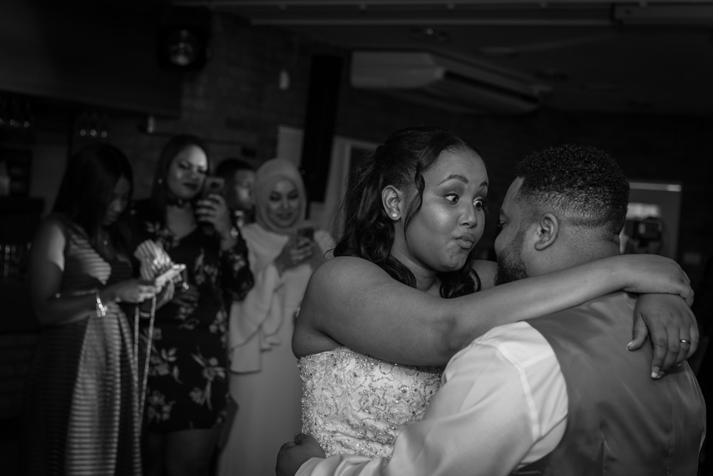 Kissing during first dance